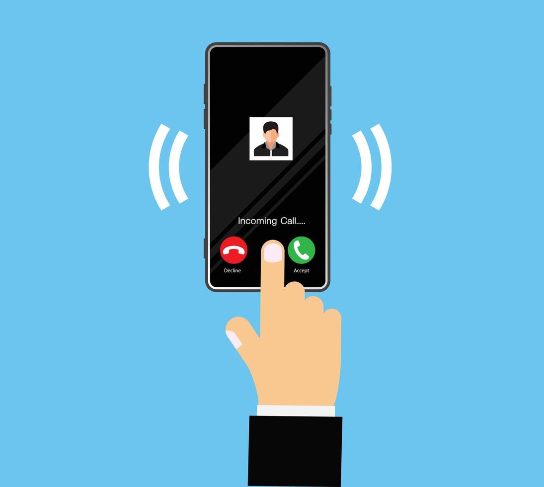 Incoming call, smartphone, Communication Connect Concept, vector design