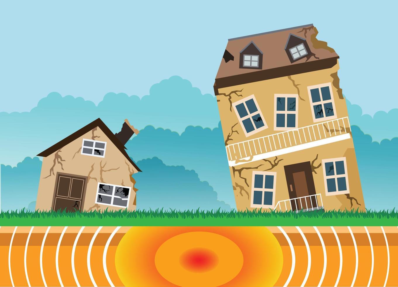 terremoto, desastres naturales, diseño vectorial vector