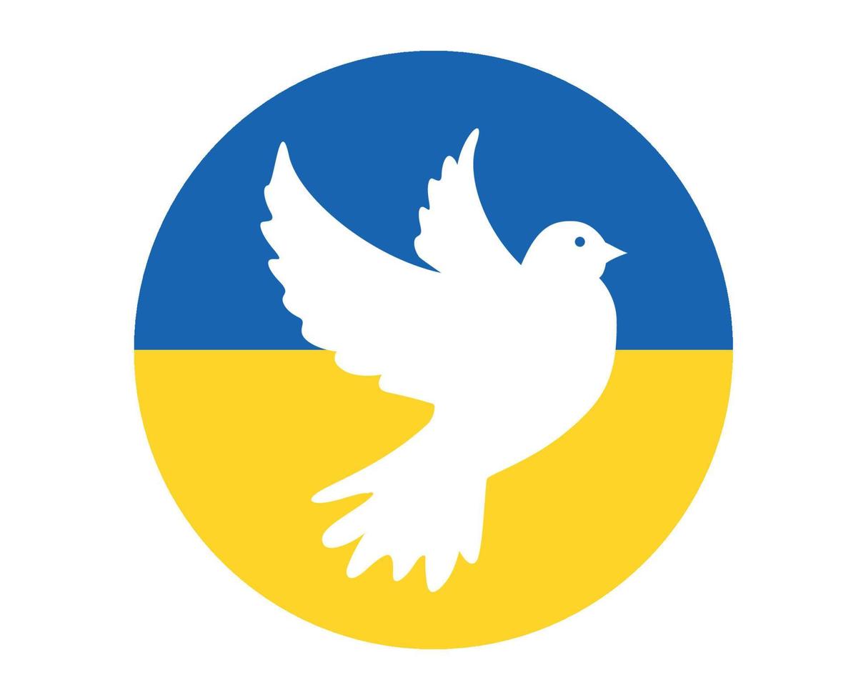 Ukraine Dove of peace Flag Emblem Symbol Icon National Europe Abstract Vector Design