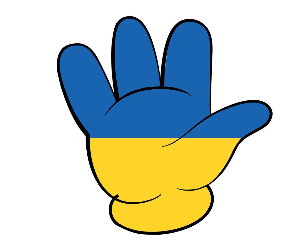 Ukraine Hand Flag Emblem Symbol National Europe Abstract Vector Illustration Design