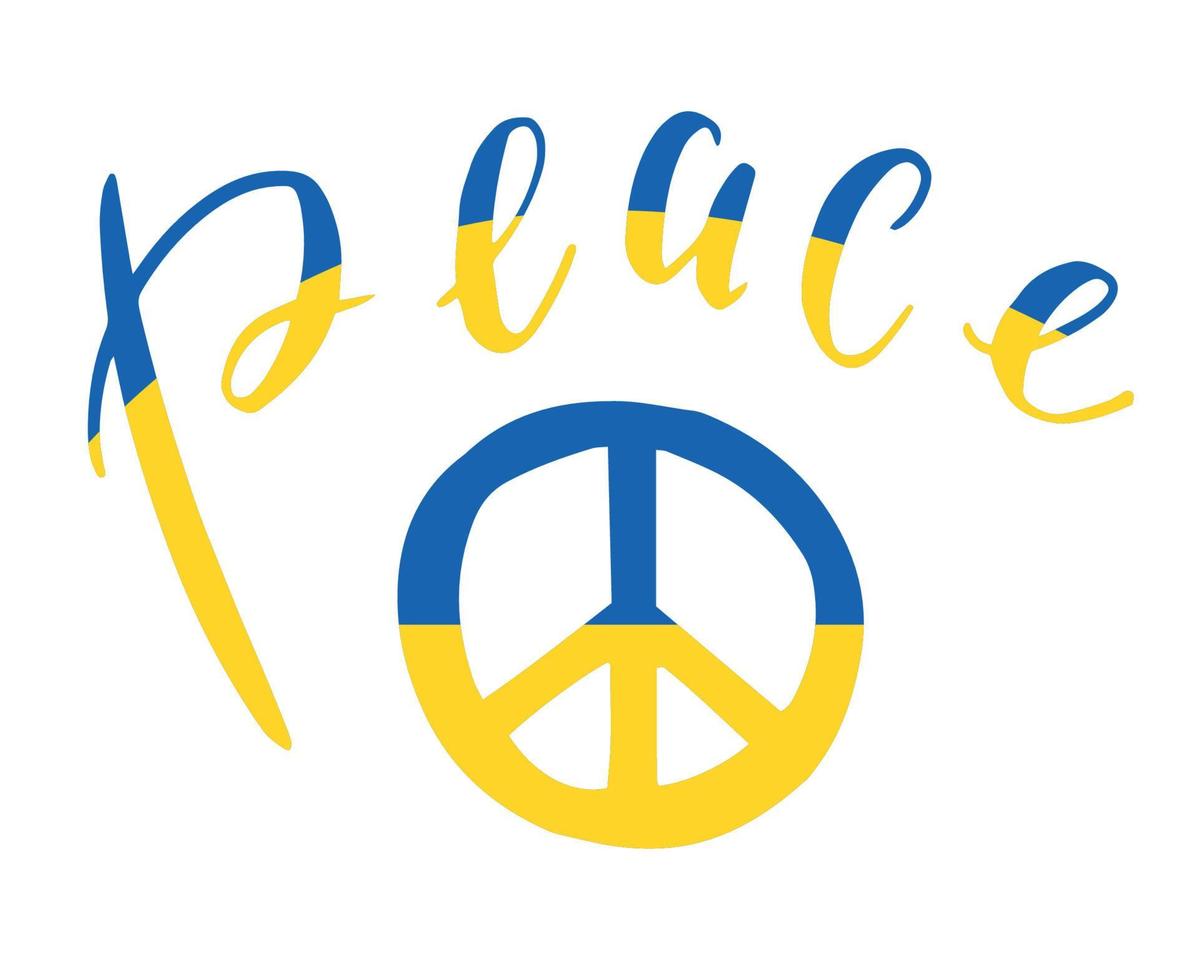 Ukraine peace Symbol Flag Emblem National Europe Abstract Vector illustration Design