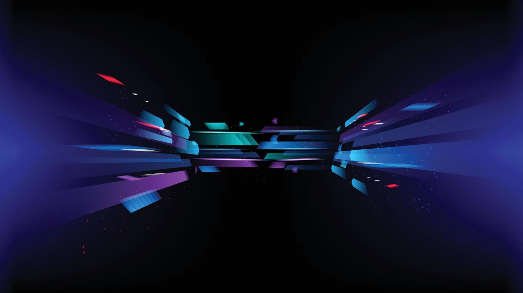 Abstract background technology high speed racing for sports of long exposure light on black background.Science geometric shape modern elegant design.Vector illustration. vector