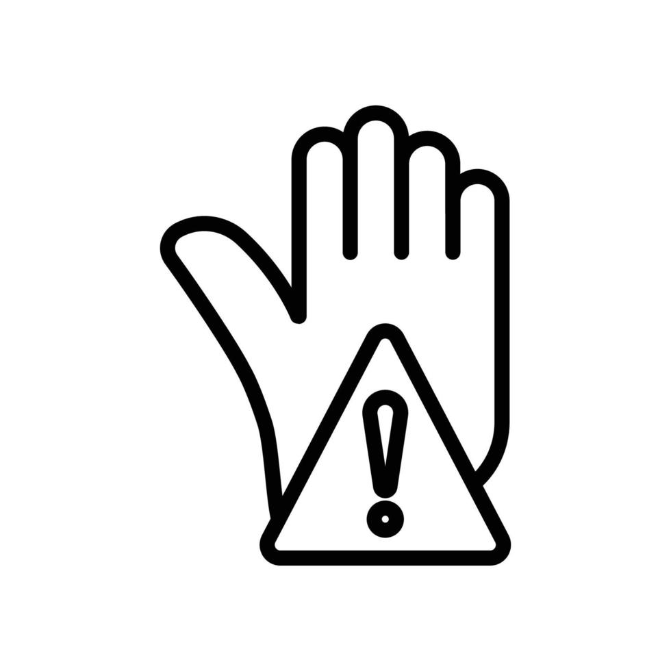 Hand icon with exclamation mark. suitable for warning symbol, stop. line icon style. simple design editable. Design template vector