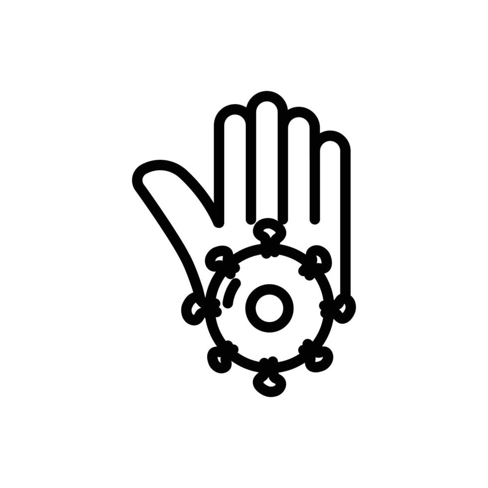 Hand icon with virus. stop virus. suitable for vaccine symbol, health. line icon style. simple design editable. Design template vector