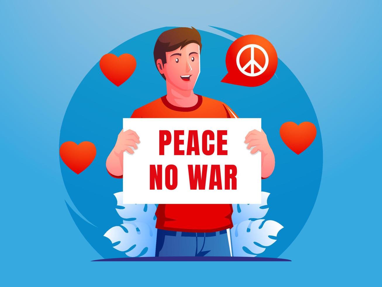 Printpeople give messages of peace not war vector