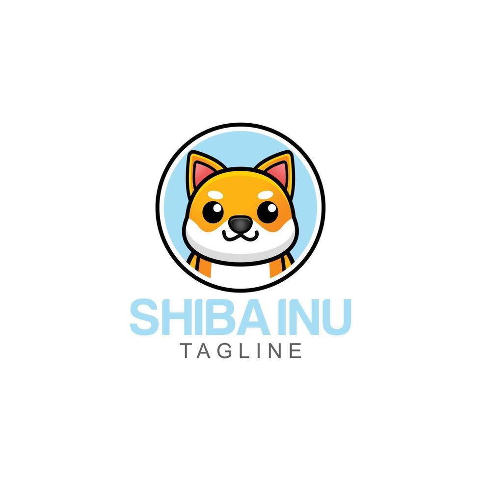 shiba inu company logo vector illustration