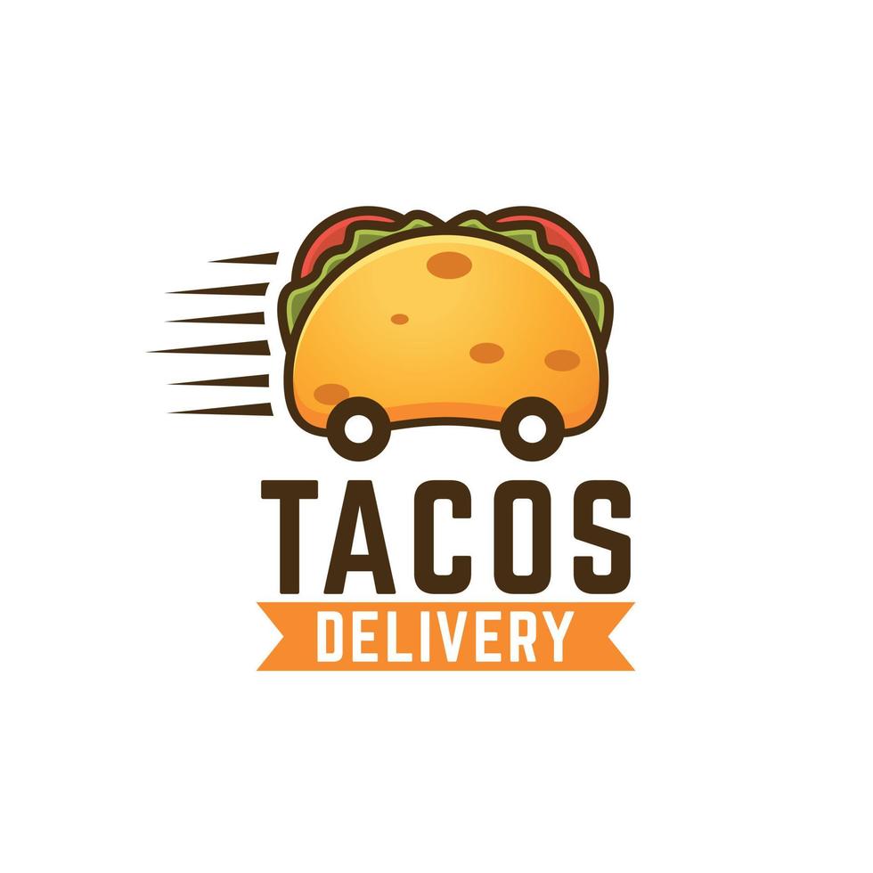 tacos, entrega, logotipo, vector, ilustración vector