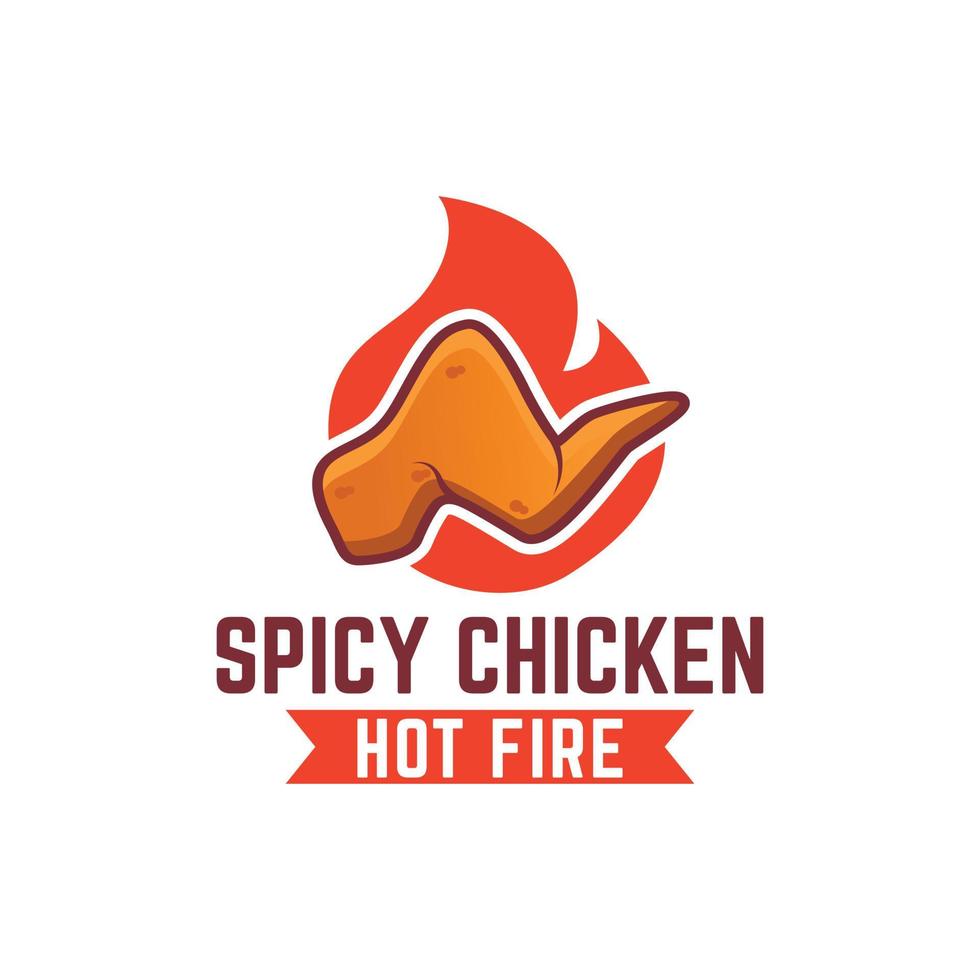 Ilustración de vector de logotipo de pollo picante