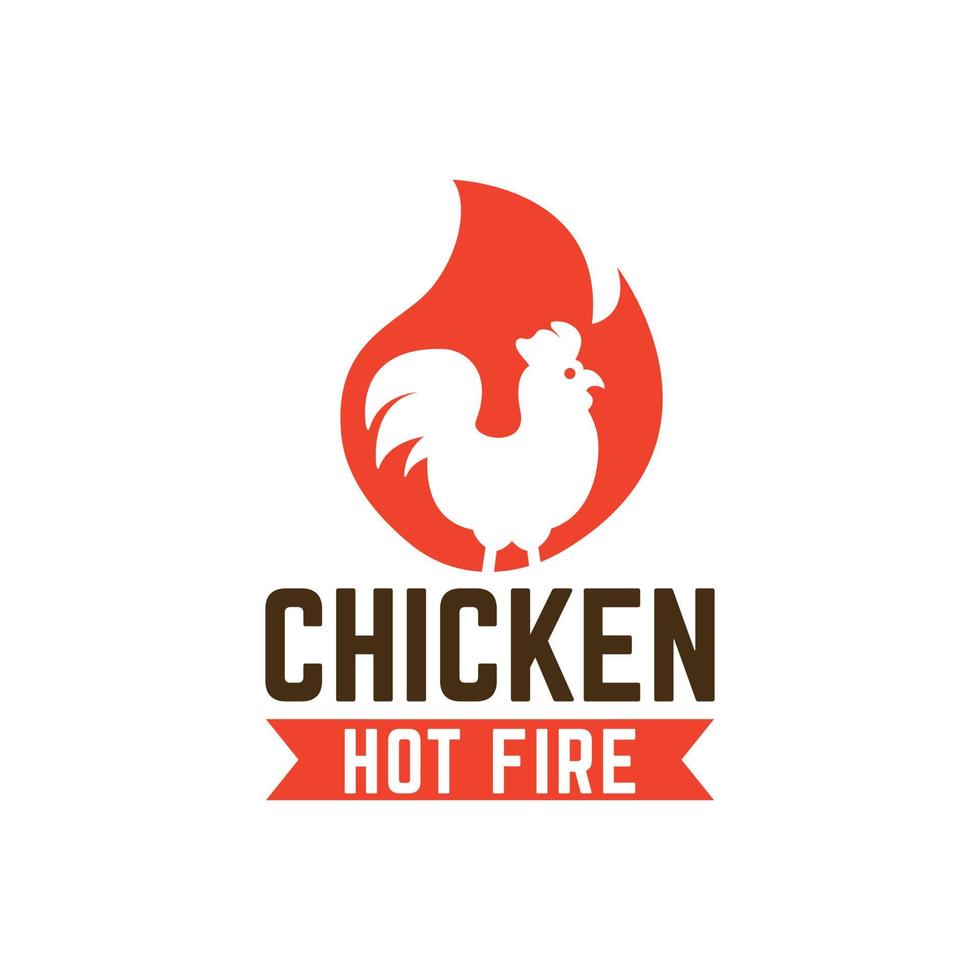 hot chicken logo vector cartoon
