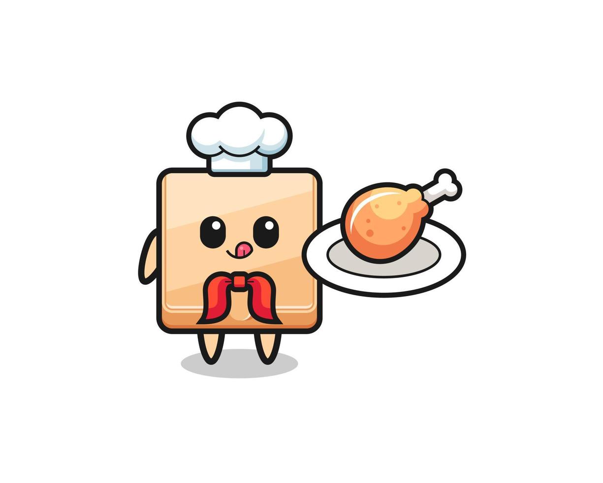 pizza box fried chicken chef cartoon character vector