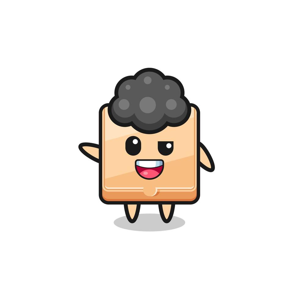 pizza box character as the afro boy vector