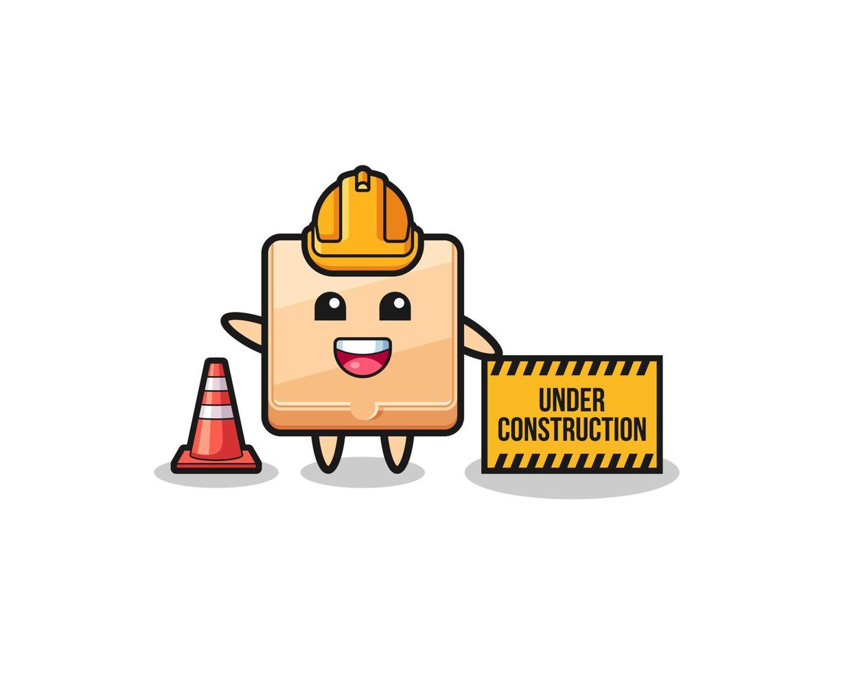 illustration of pizza box with under construction banner vector