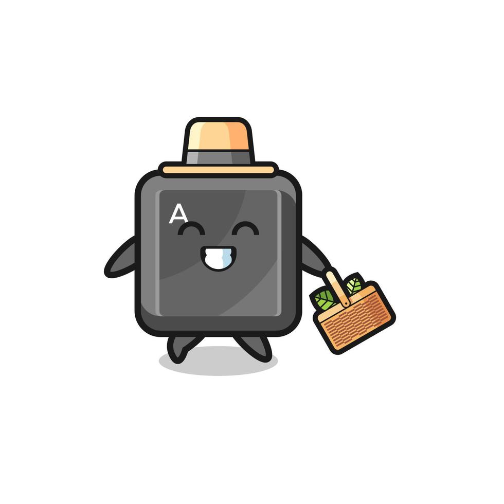 keyboard button herbalist character searching a herbal vector