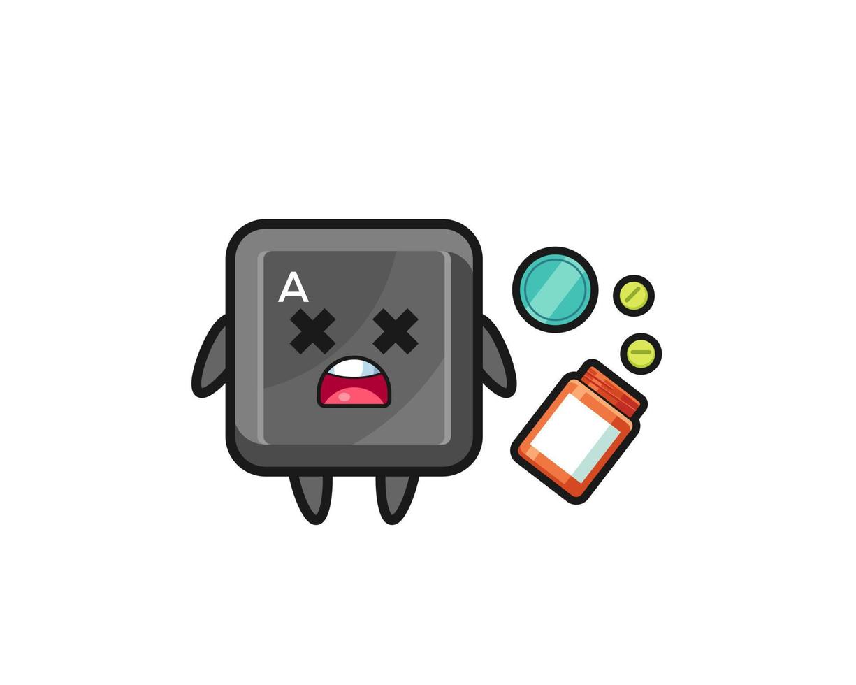 illustration of overdose keyboard button character vector