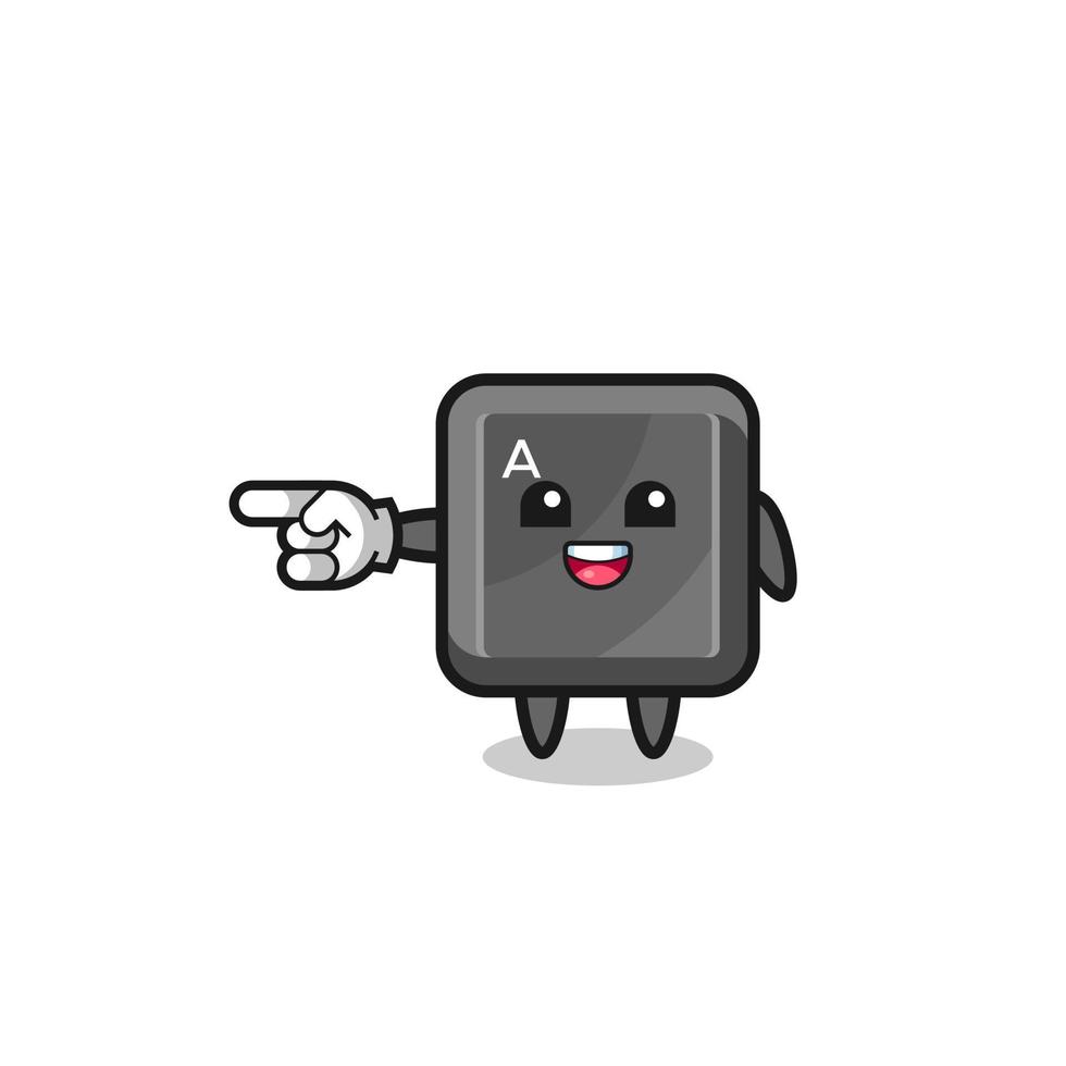 keyboard button cartoon with pointing left gesture vector