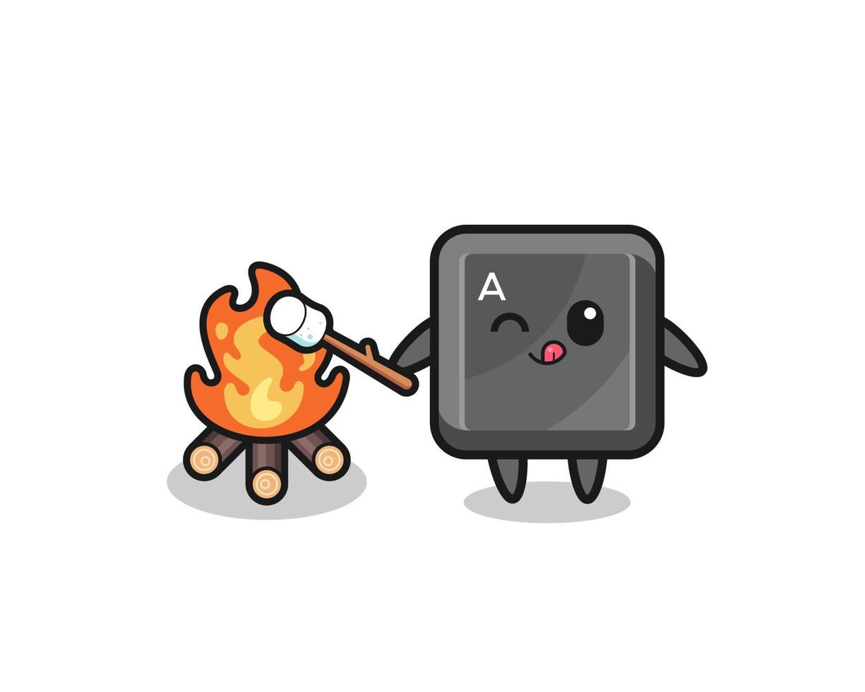 keyboard button character is burning marshmallow vector
