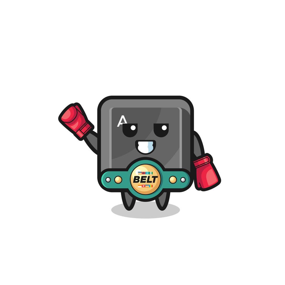 botón de teclado boxeador mascota personaje vector