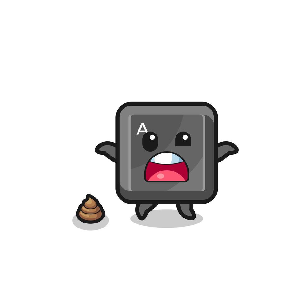 keyboard button earth surprised to meet poop vector