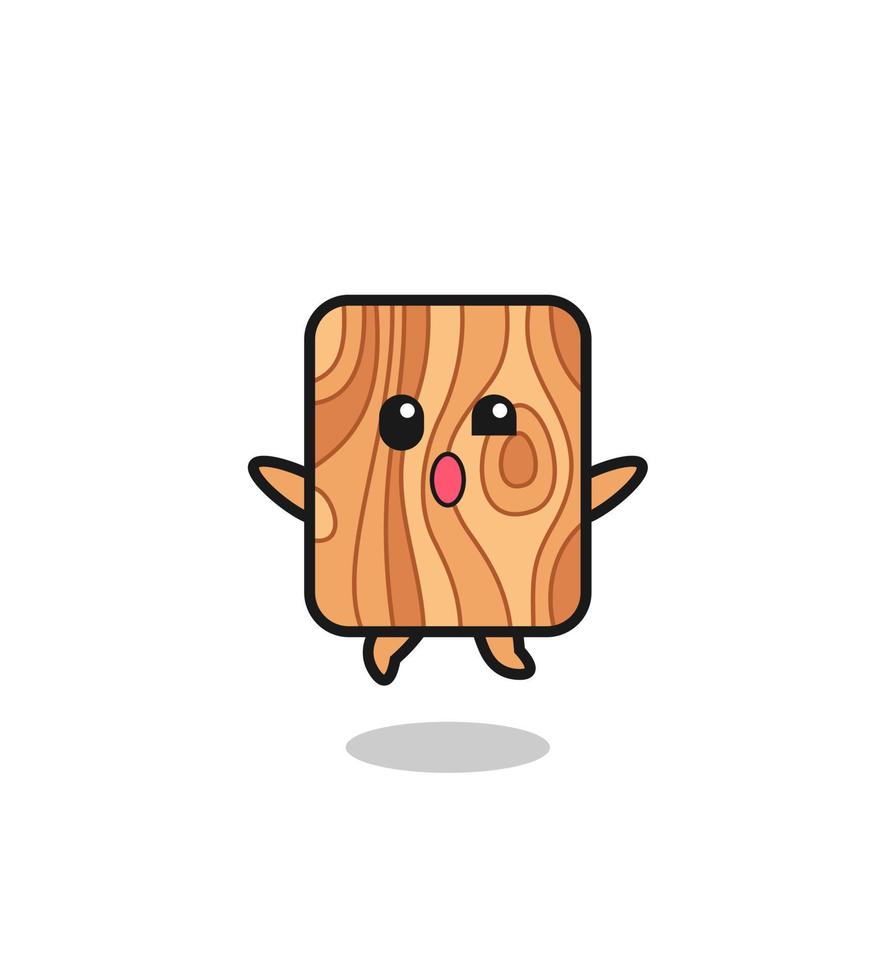 el personaje de tablón de madera está saltando gesto vector