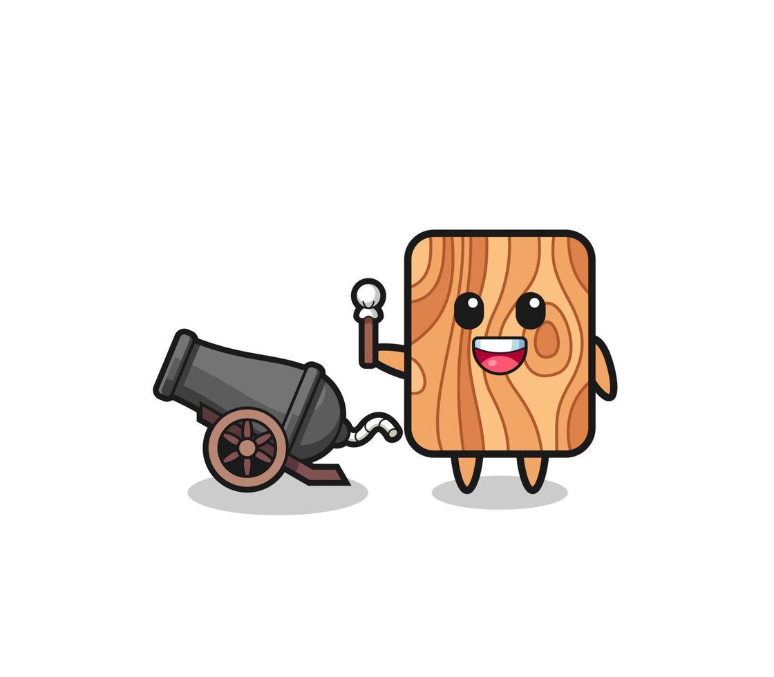 cute plank wood shoot using cannon vector