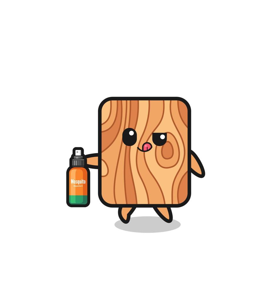 cute plank wood holding mosquito repellent vector
