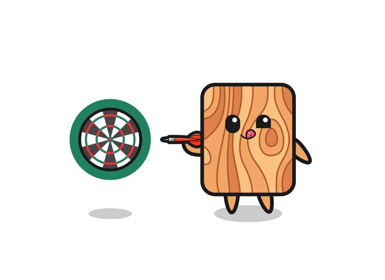 cute plank wood is playing dart vector