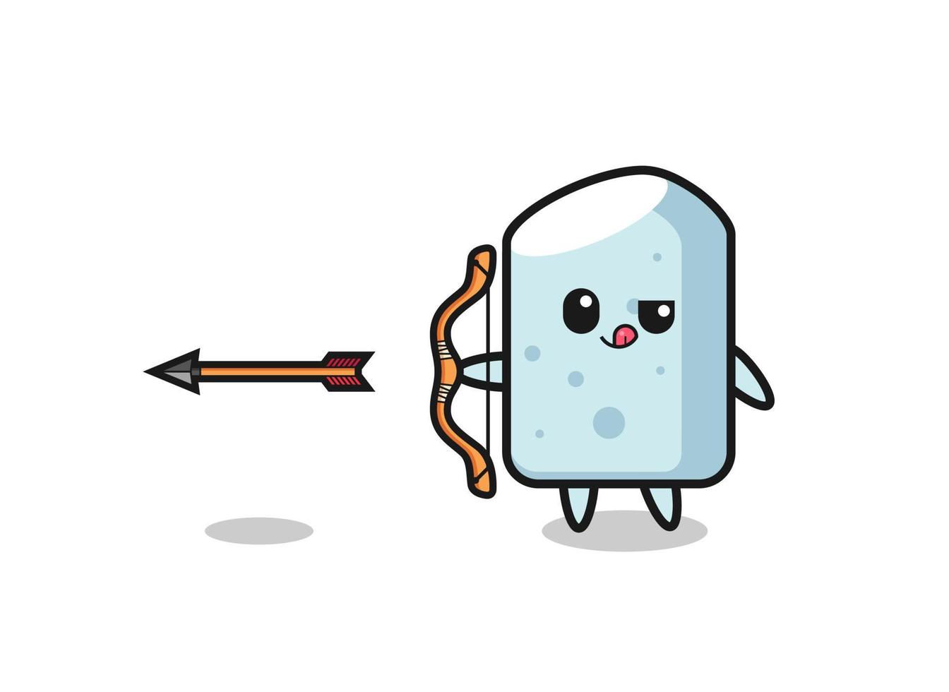 illustration of chalk character doing archery vector