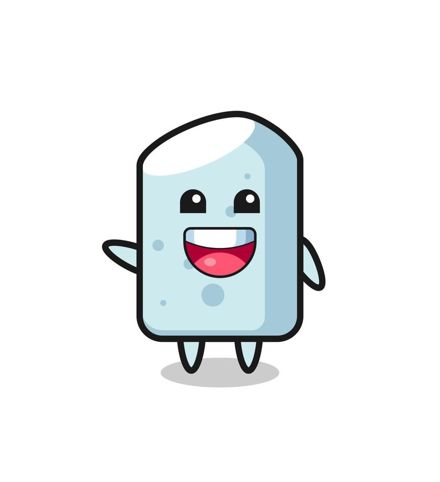 happy chalk cute mascot character vector