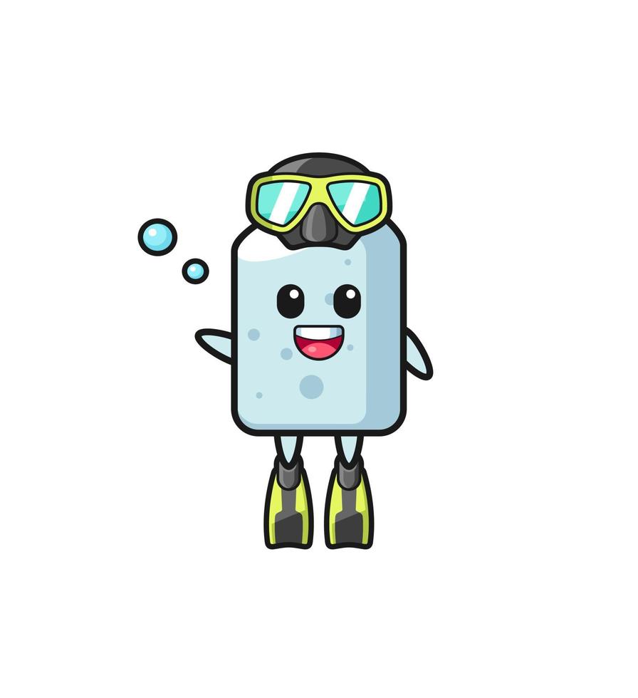 the chalk diver cartoon character vector