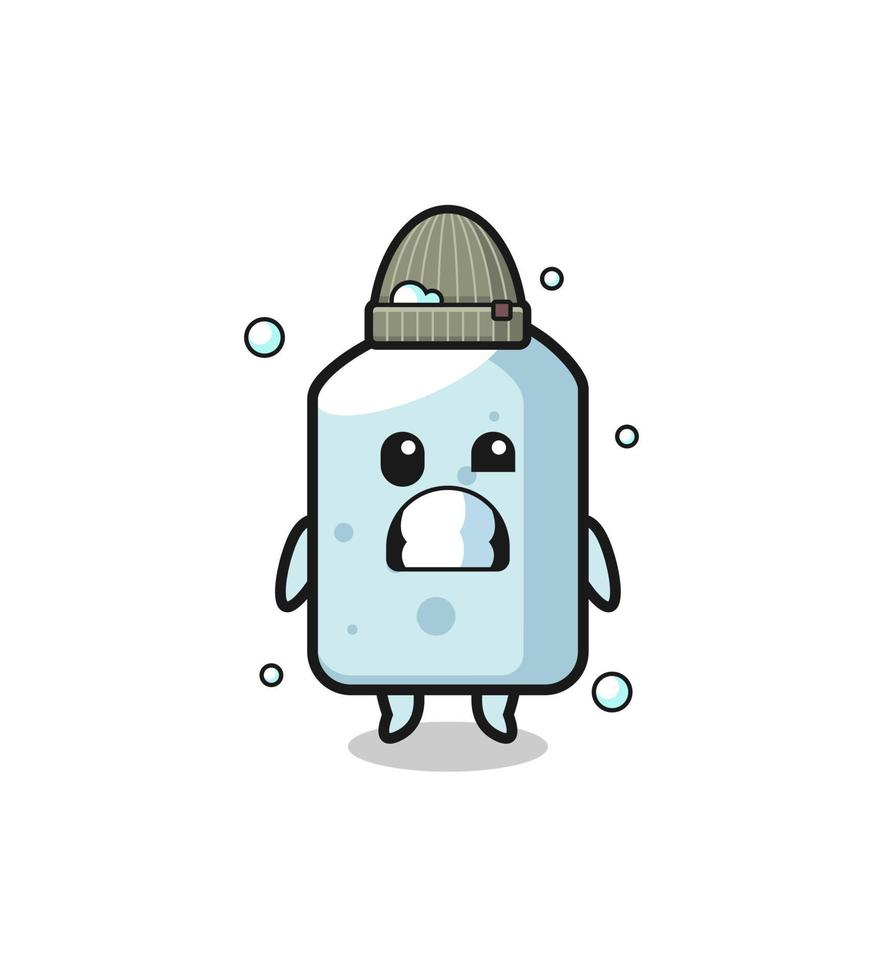 cute cartoon chalk with shivering expression vector