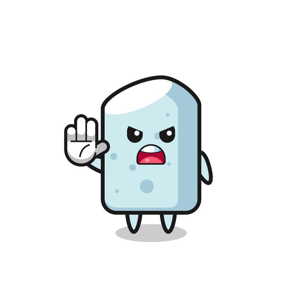 chalk character doing stop gesture vector