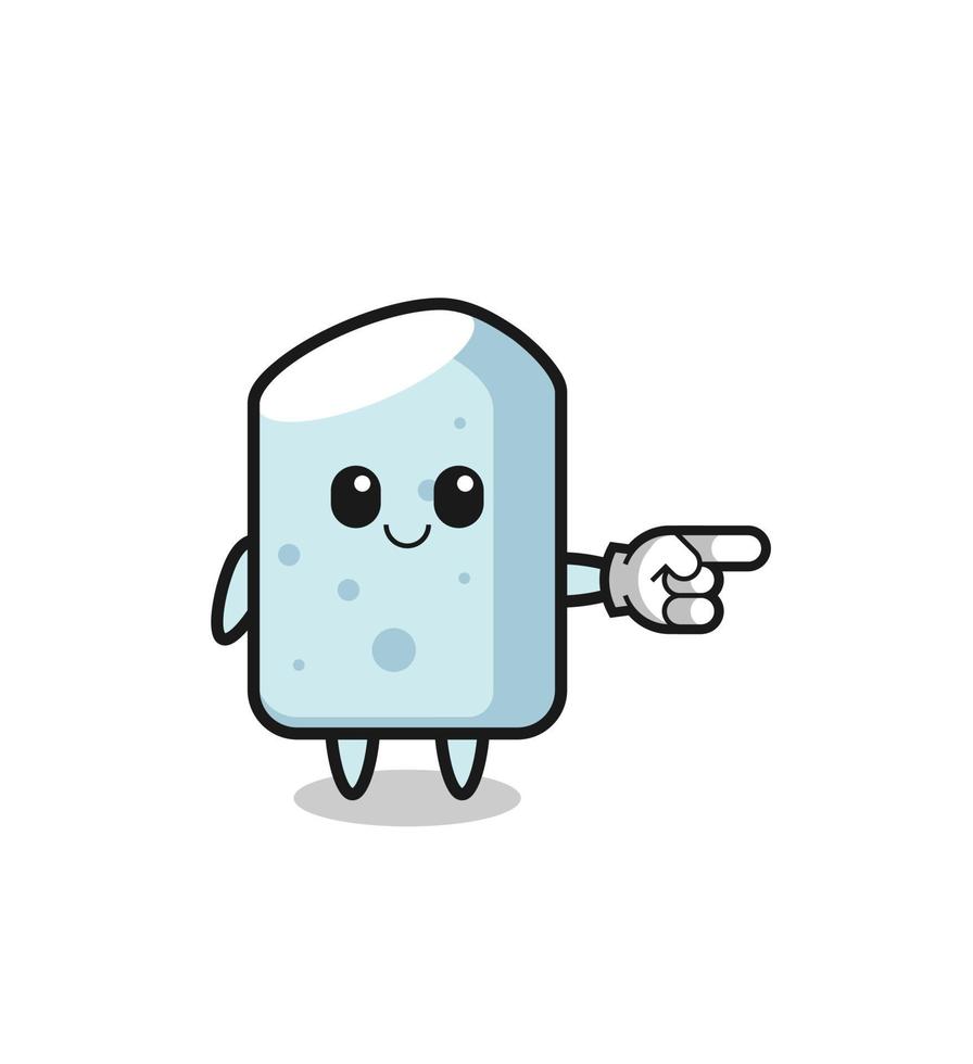 chalk mascot with pointing right gesture vector