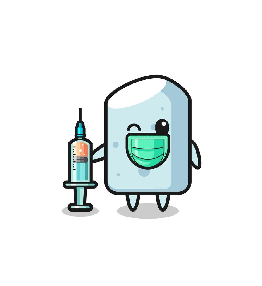 chalk mascot as vaccinator vector