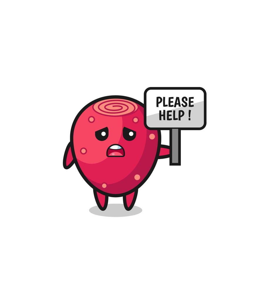 cute prickly pear hold the please help banner vector