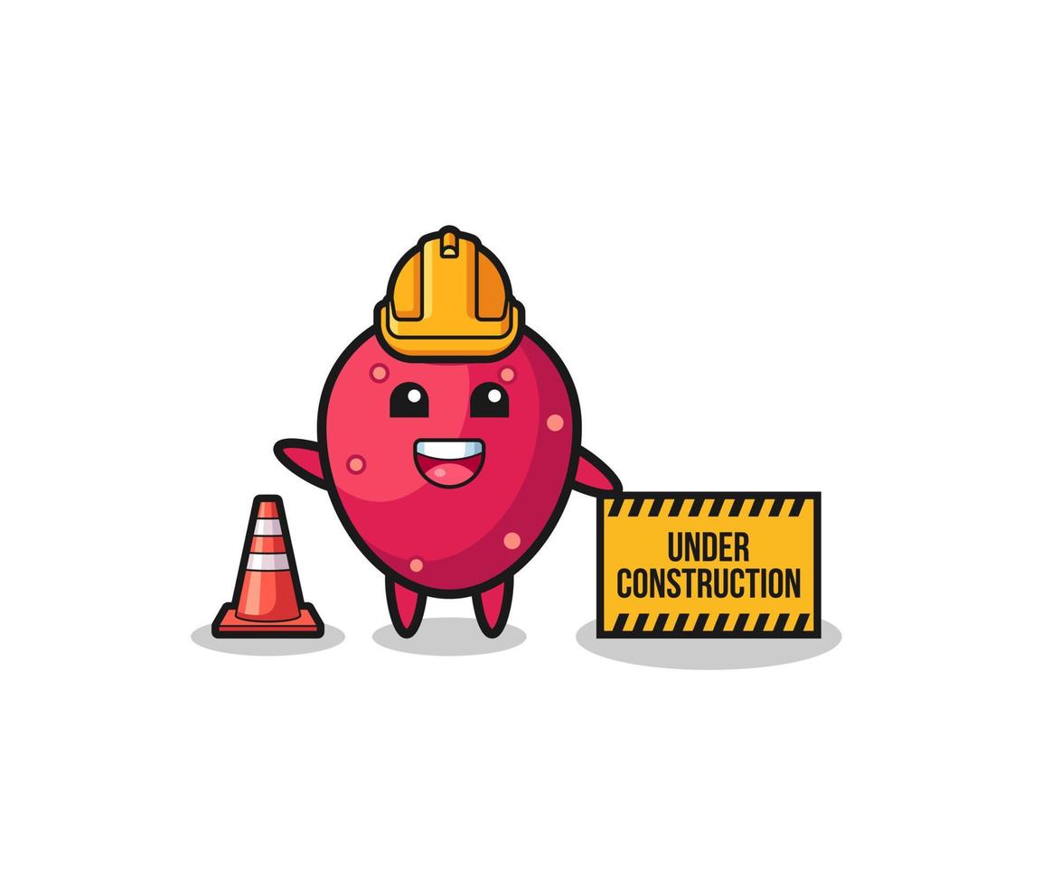 illustration of prickly pear with under construction banner vector