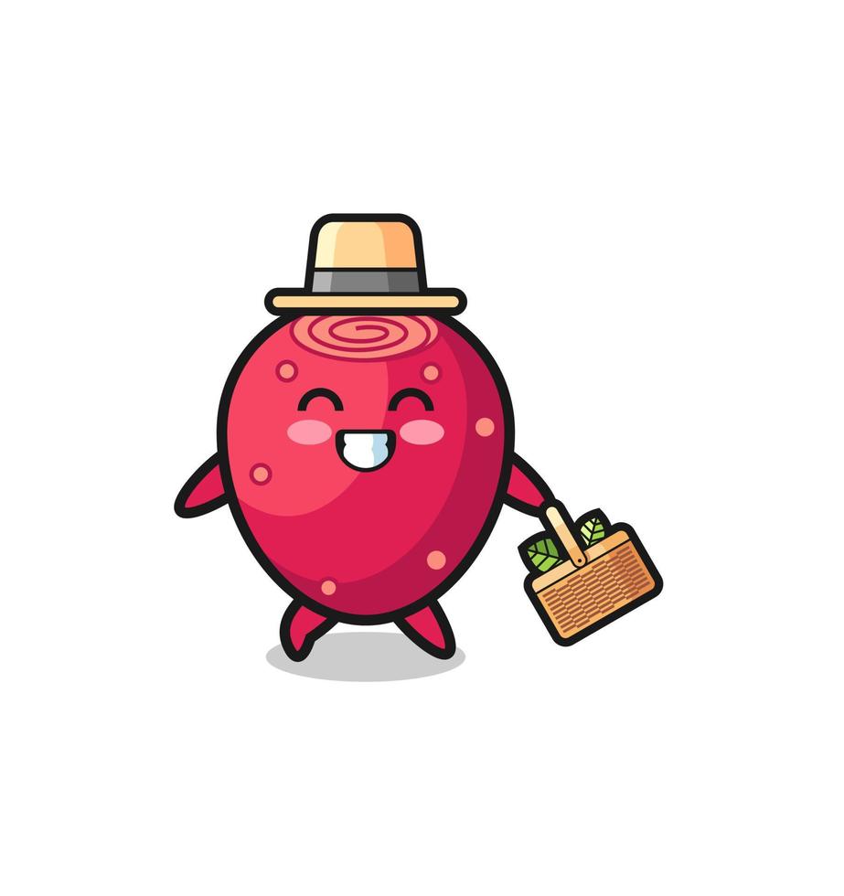 prickly pear herbalist character searching a herbal vector