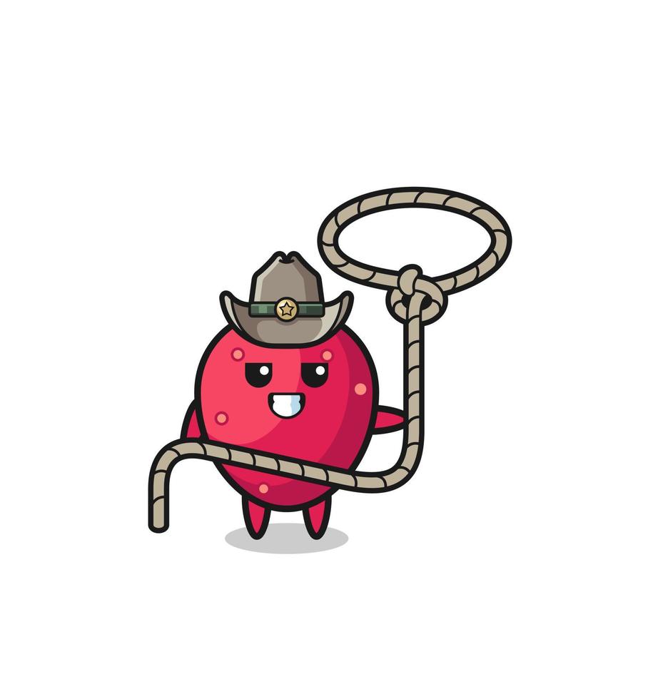 the prickly pear cowboy with lasso rope vector