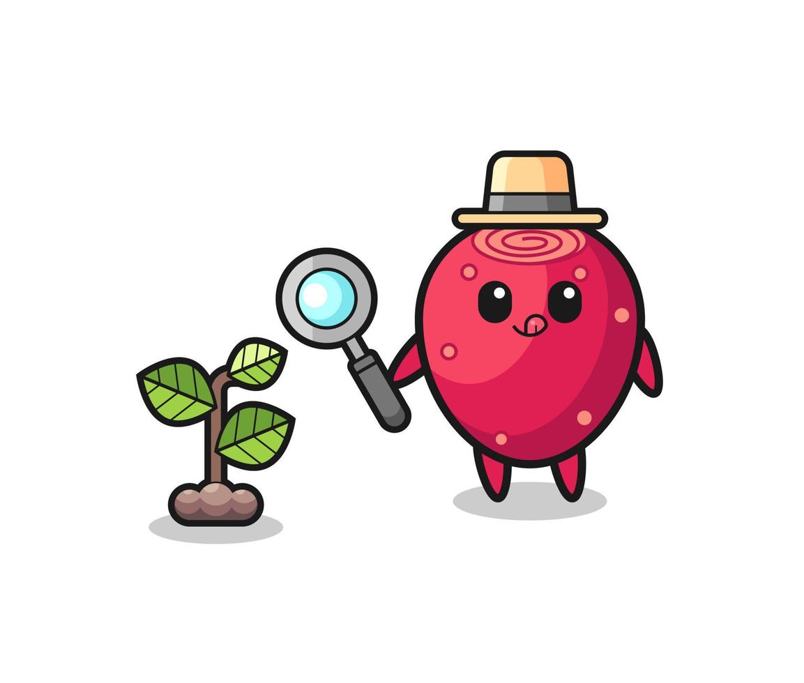 cute prickly pear herbalist researching a plants vector