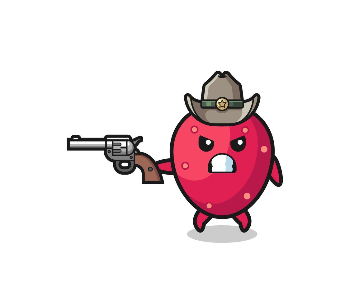 the prickly pear cowboy shooting with a gun vector