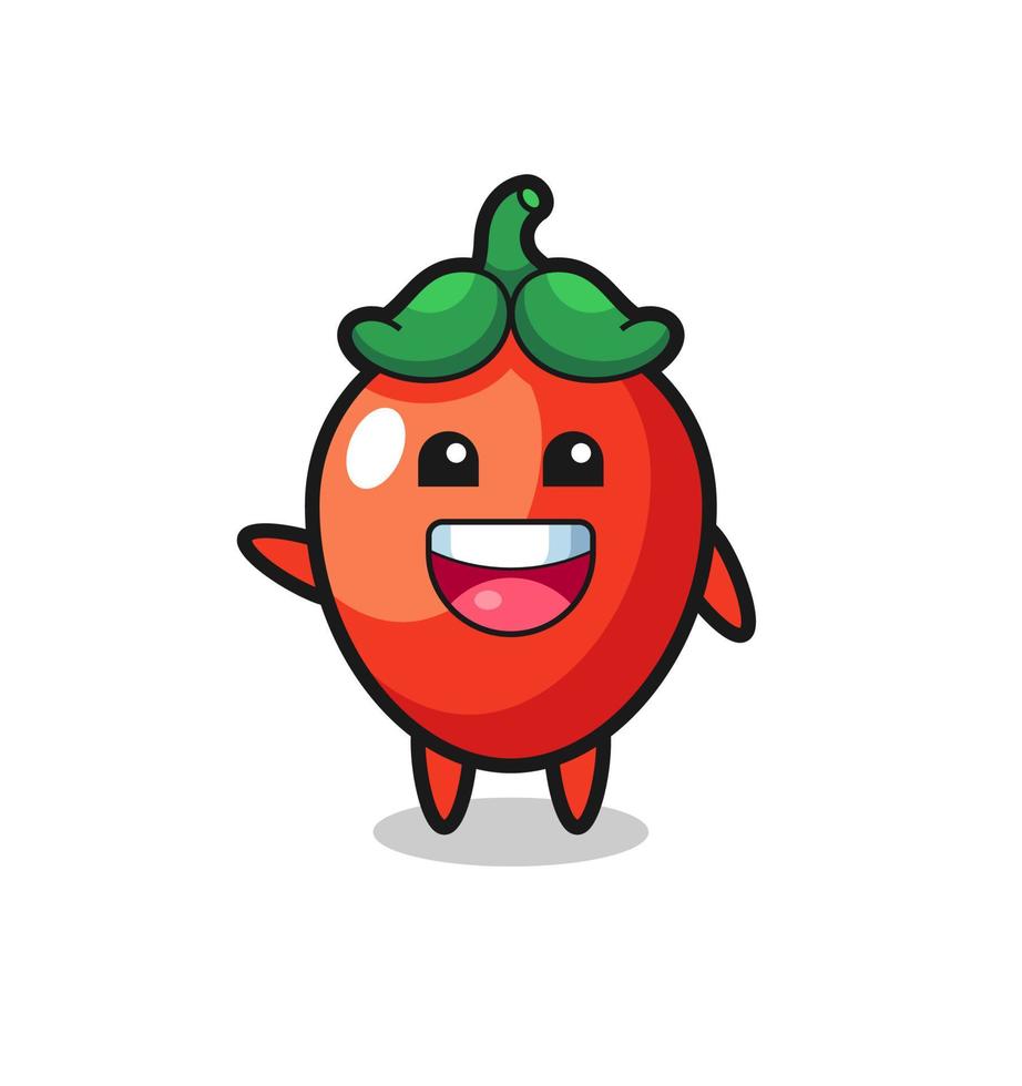 happy chili pepper cute mascot character vector