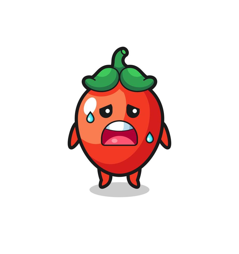 the fatigue cartoon of chili pepper vector