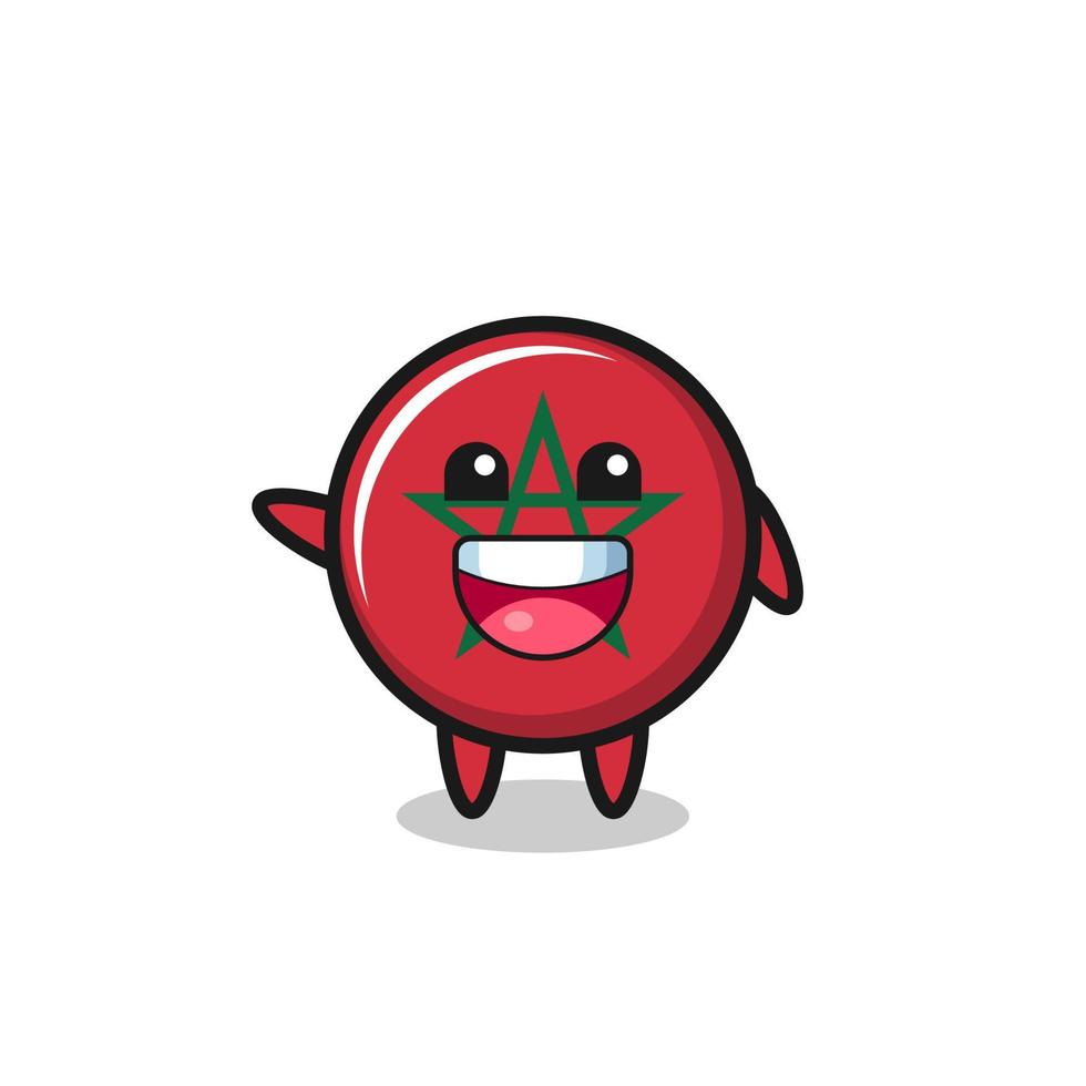 happy morocco flag cute mascot character vector