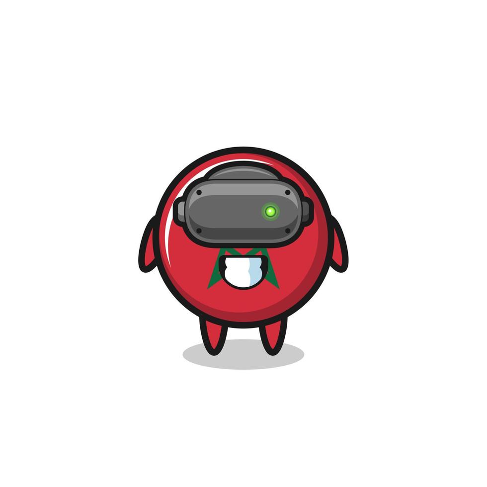 cute morocco flag using VR headset vector