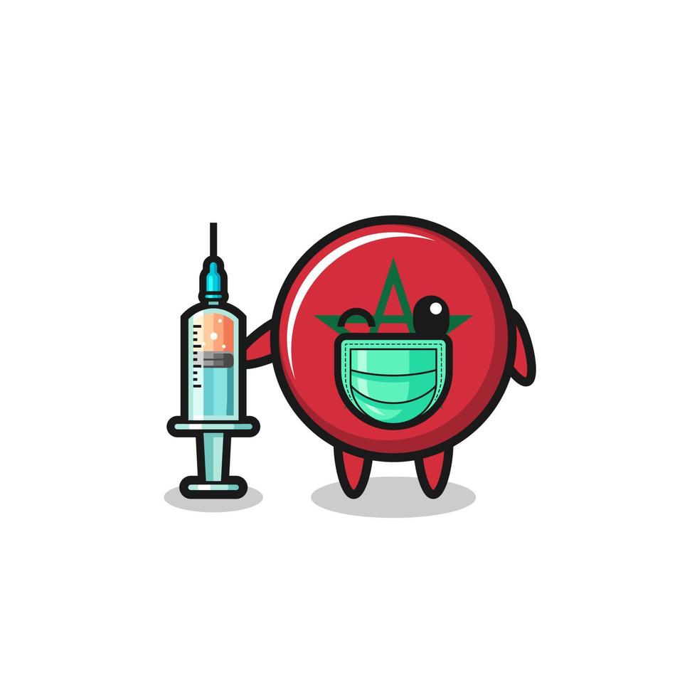 morocco flag mascot as vaccinator vector