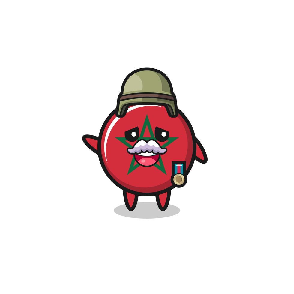 cute morocco flag as veteran cartoon vector