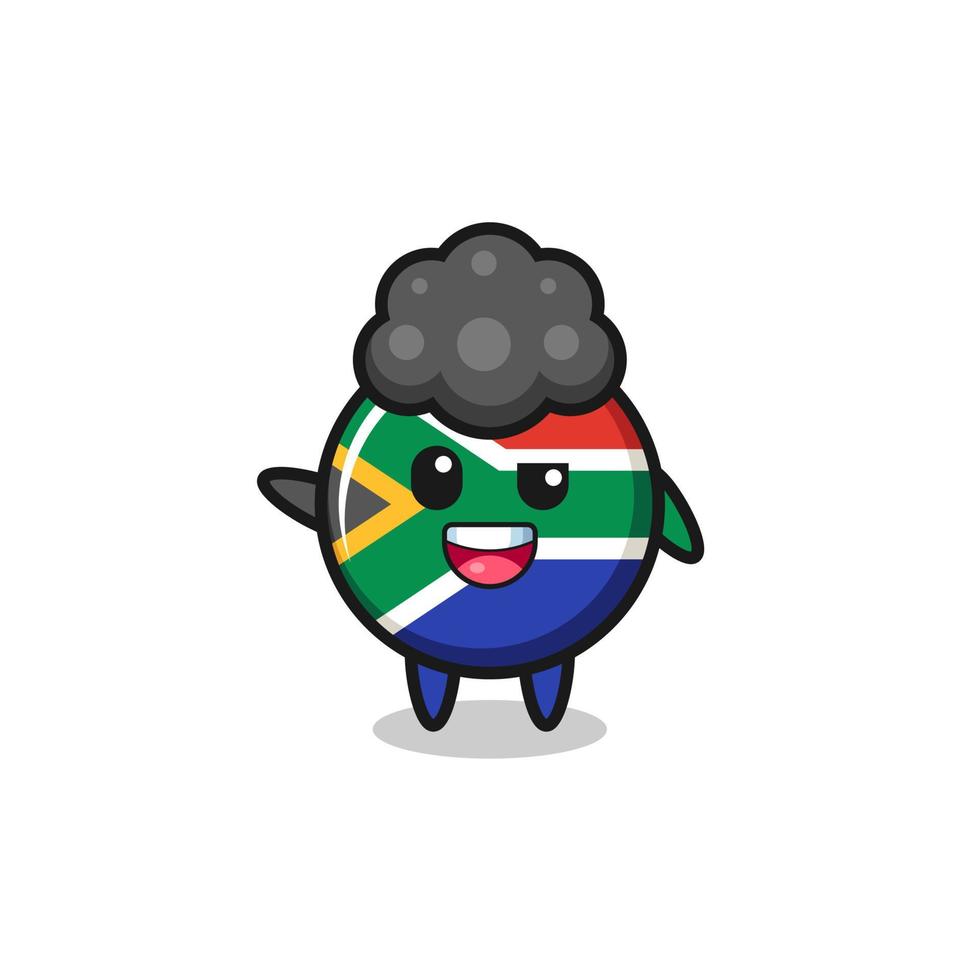 south africa flag character as the afro boy vector