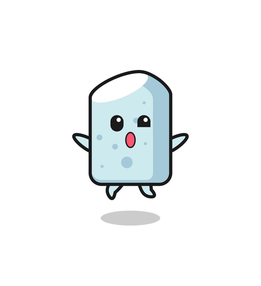 chalk character is jumping gesture vector