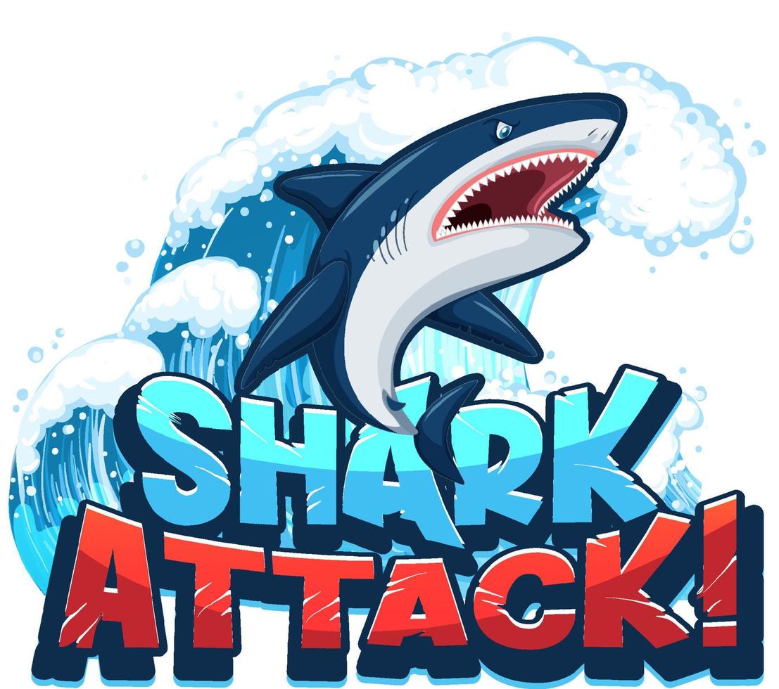 Font design for shark attack vector