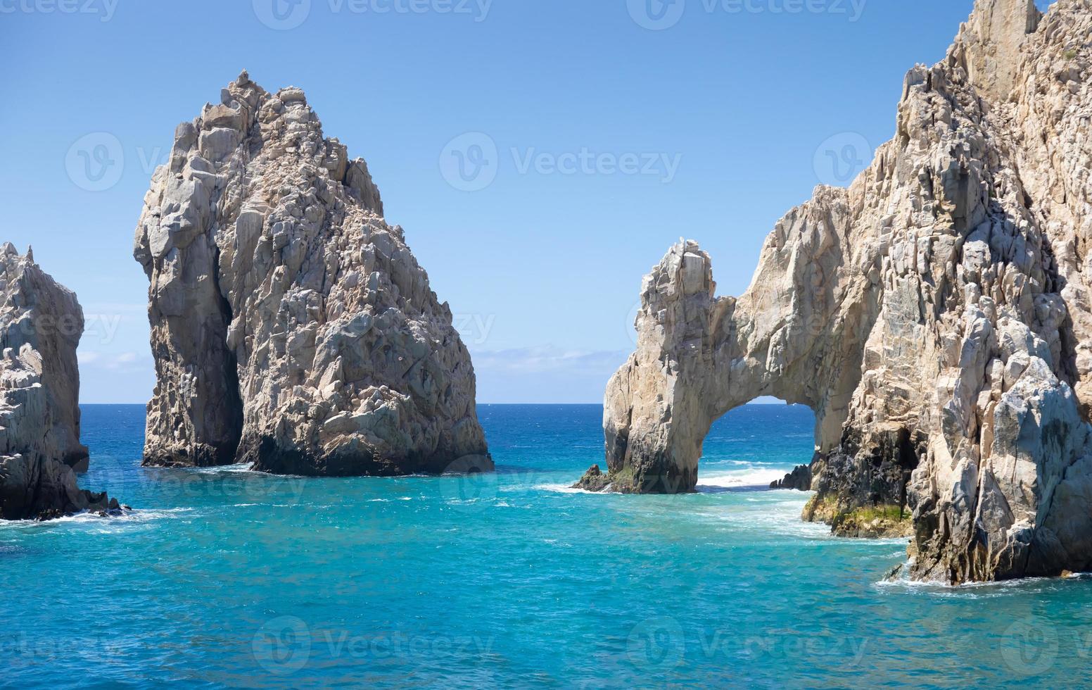 Scenic tourist destination Arch of Cabo San Lucas, El Arco, close to Playa Amantes, Lovers Beach known as Playa Del Amor and Playa del Playa del Divorcio, Divorce Beach photo