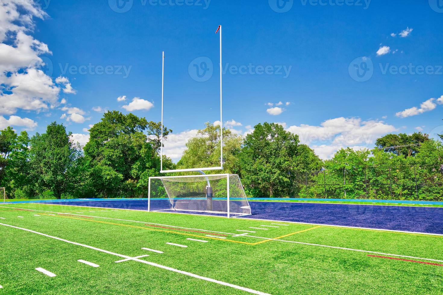 Football stadium and training field in university campus photo